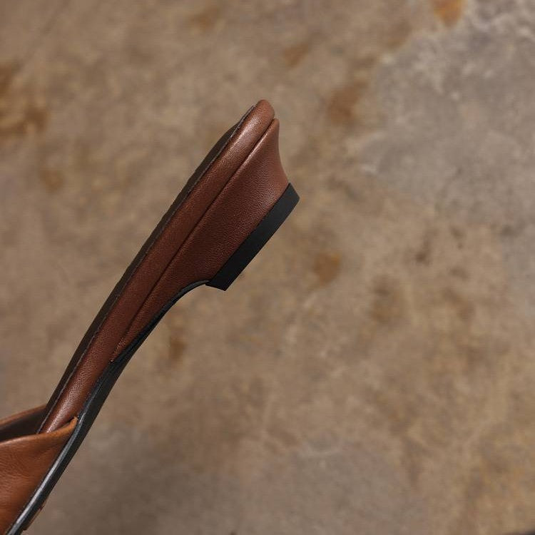 Aline Square-Toe Leather Mules