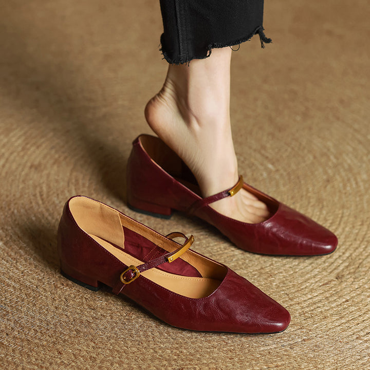 Eloria Lambskin Mary Janes