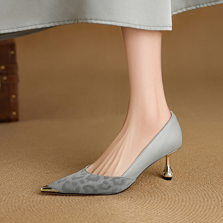 Orlena Leather Sculpt Heels