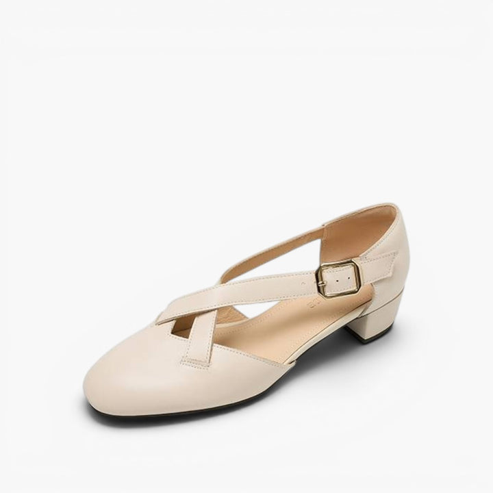 Maelis Crossstrap Leather Heels