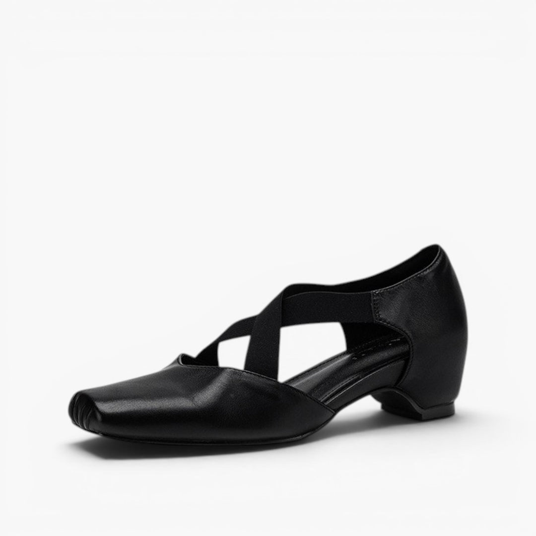 Eloria Leather Cross-Strap Heels