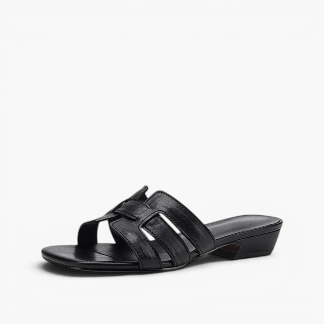 Mara Square Leather Slides