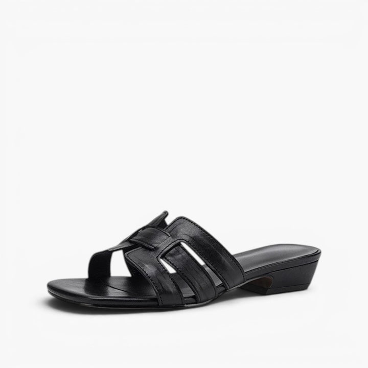Mara Square Leather Slides