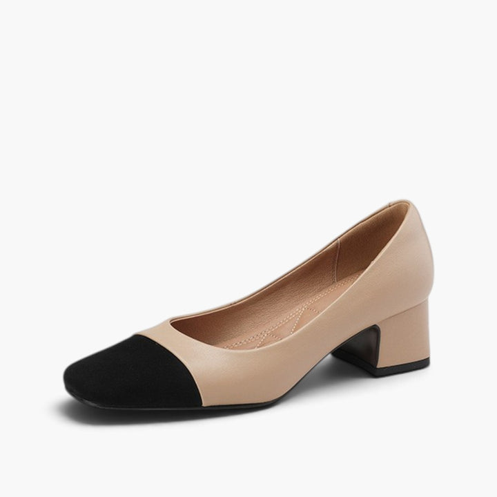 Elara Square-Toe Leather Pumps