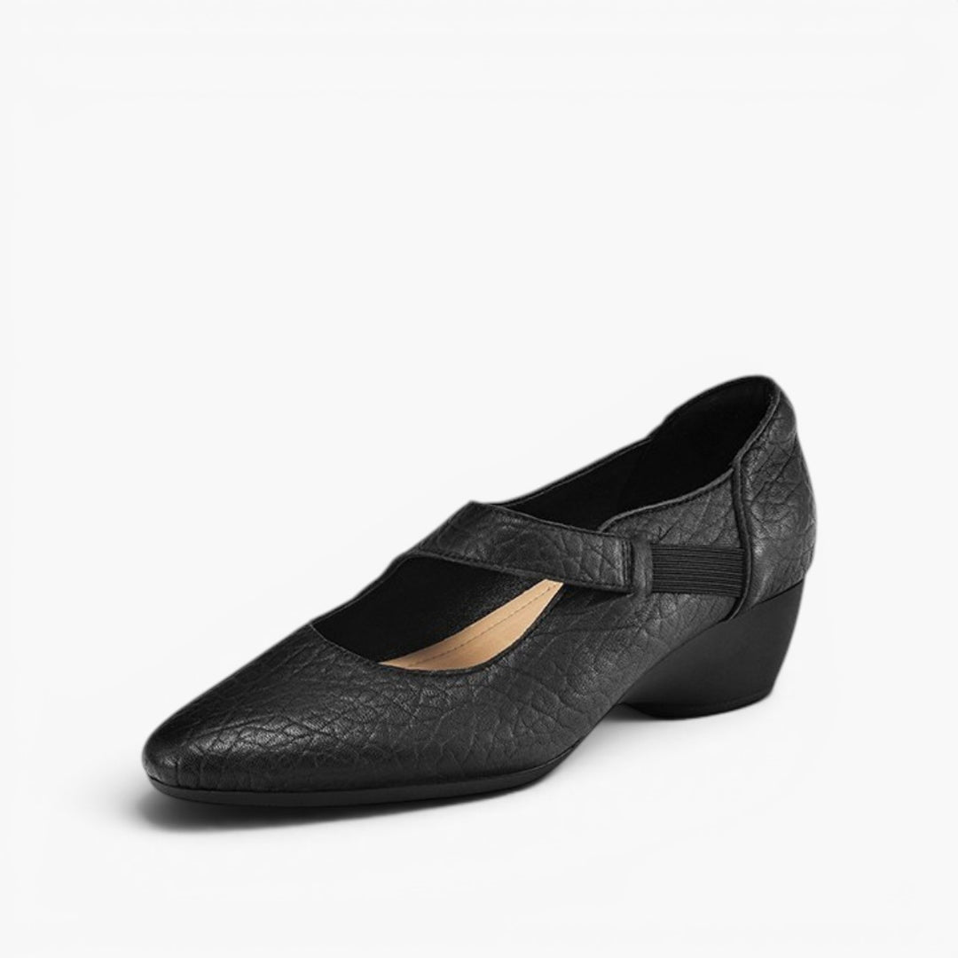 Caresa Leather Mary-Jane Heels