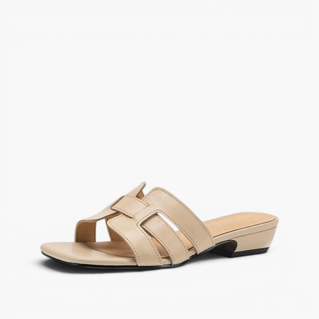 Mara Square Leather Slides