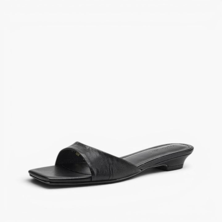 Aline Square-Toe Leather Mules