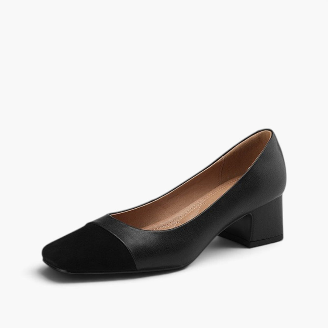 Elara Square-Toe Leather Pumps