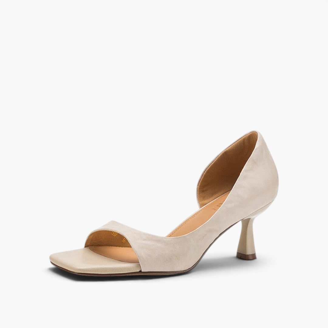Élan Square-Toe Leather Heeled Sandals
