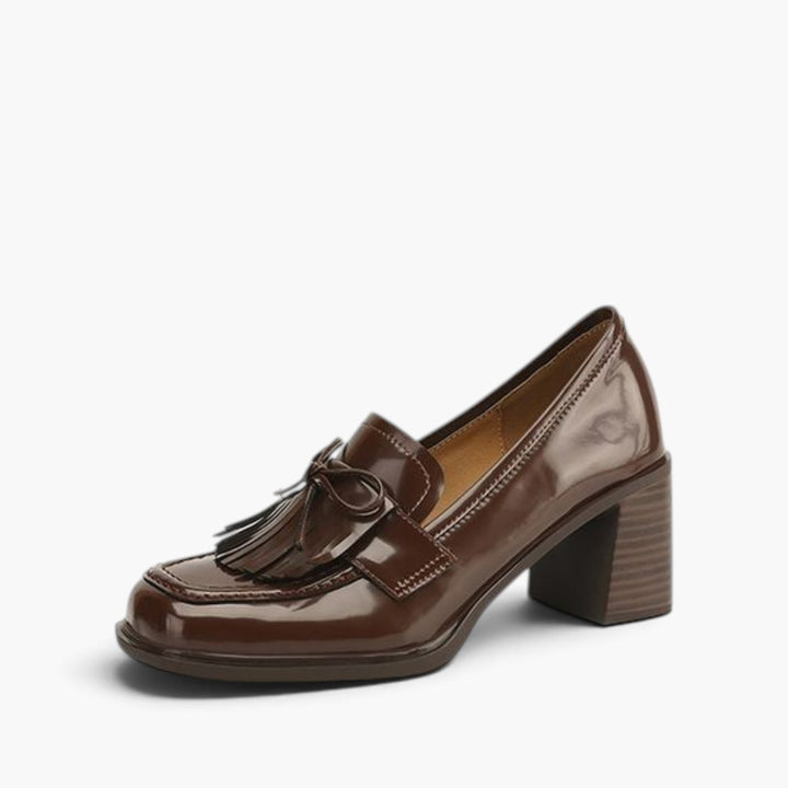 Maren Tassel Leather Loafer Pumps