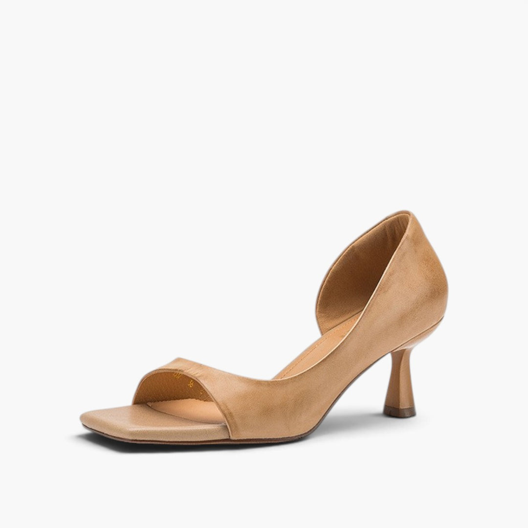 Élan Square-Toe Leather Heeled Sandals