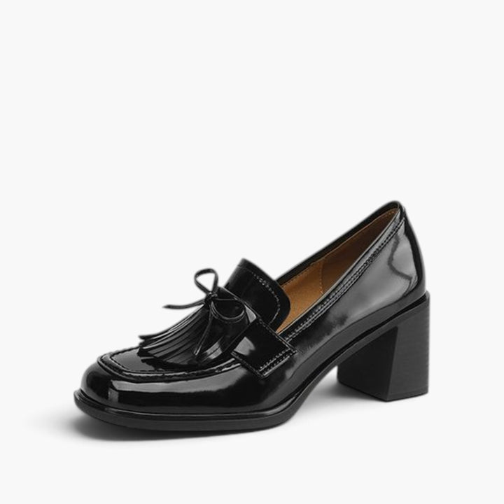Maren Tassel Leather Loafer Pumps