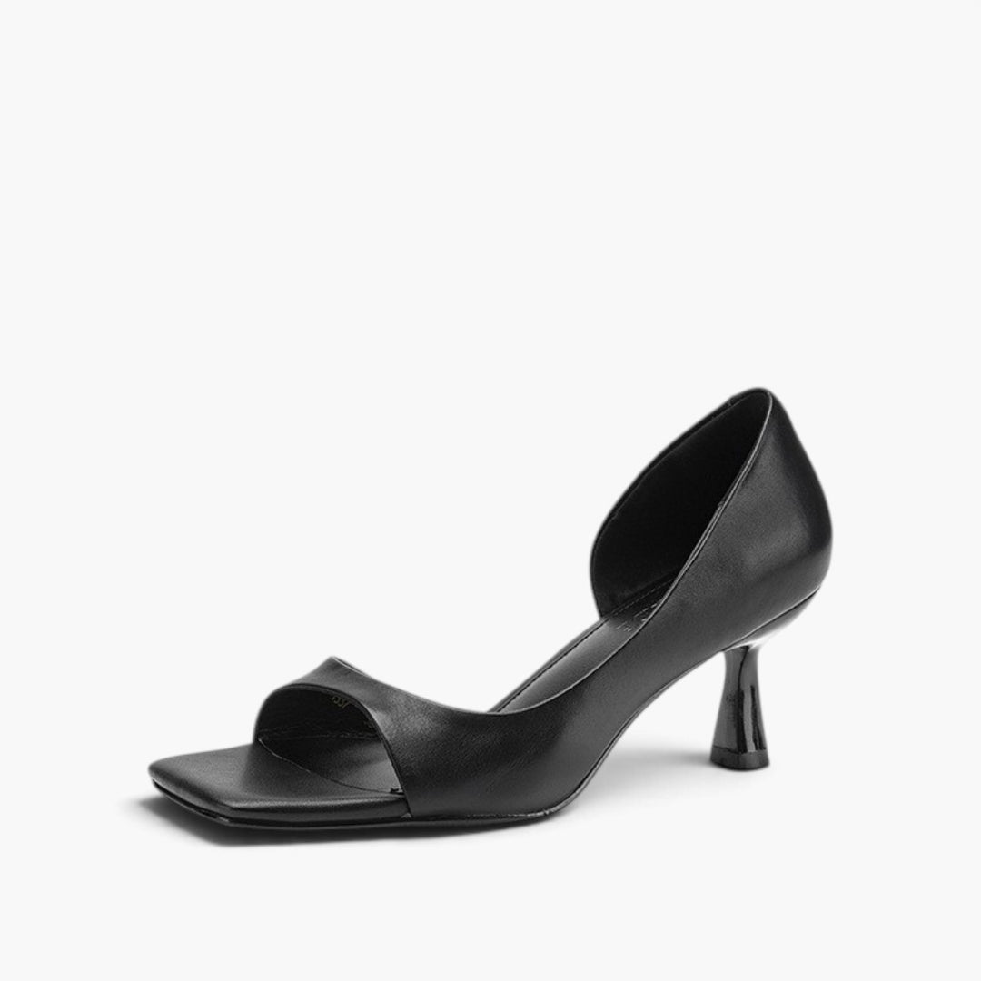 Élan Square-Toe Leather Heeled Sandals