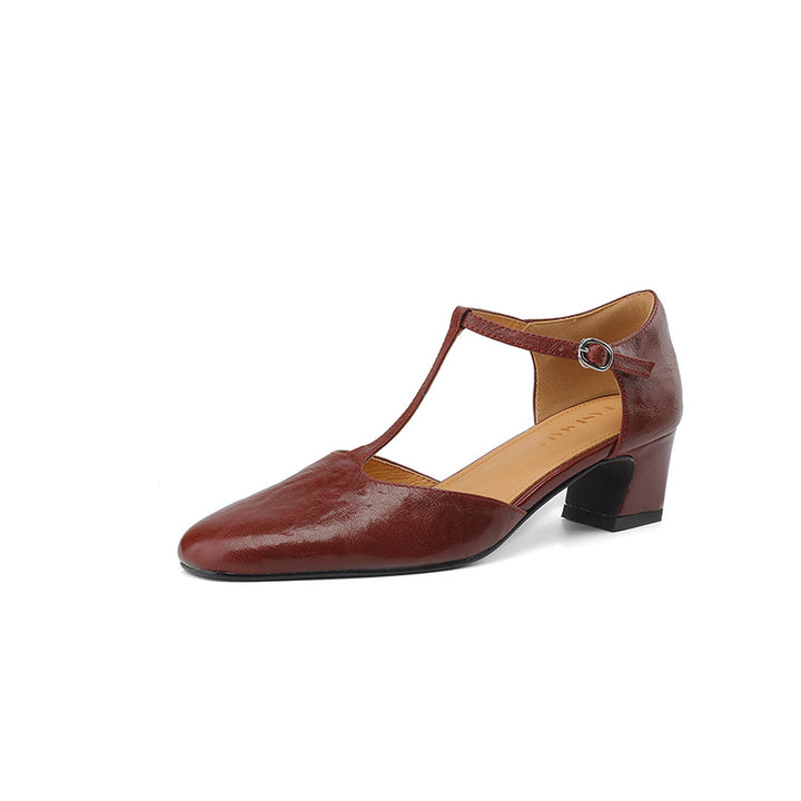 Elowen Leather T-Strap Heel