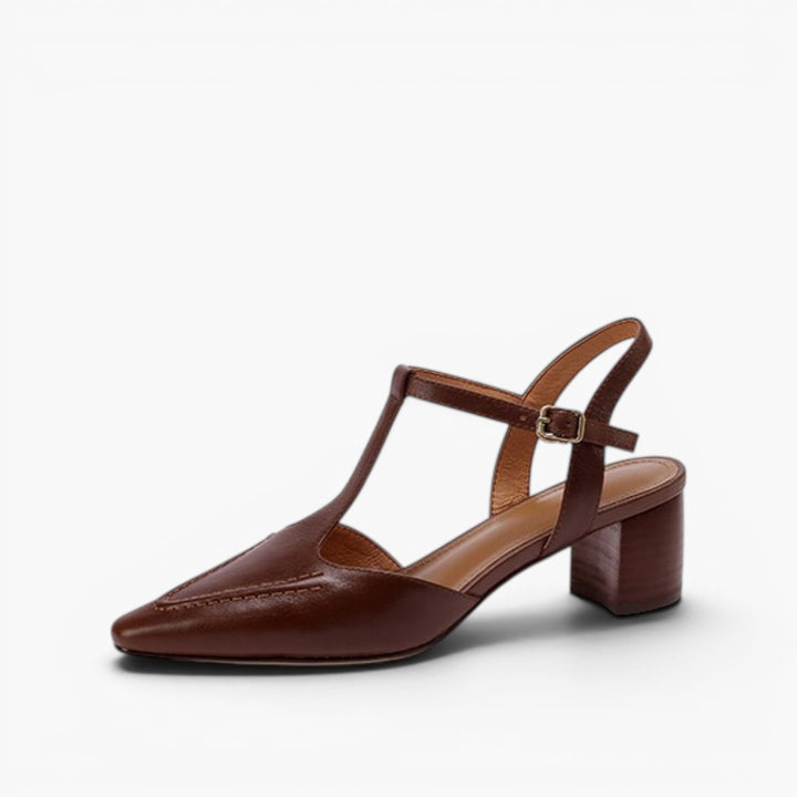 Romira T-Strap Leather Heels