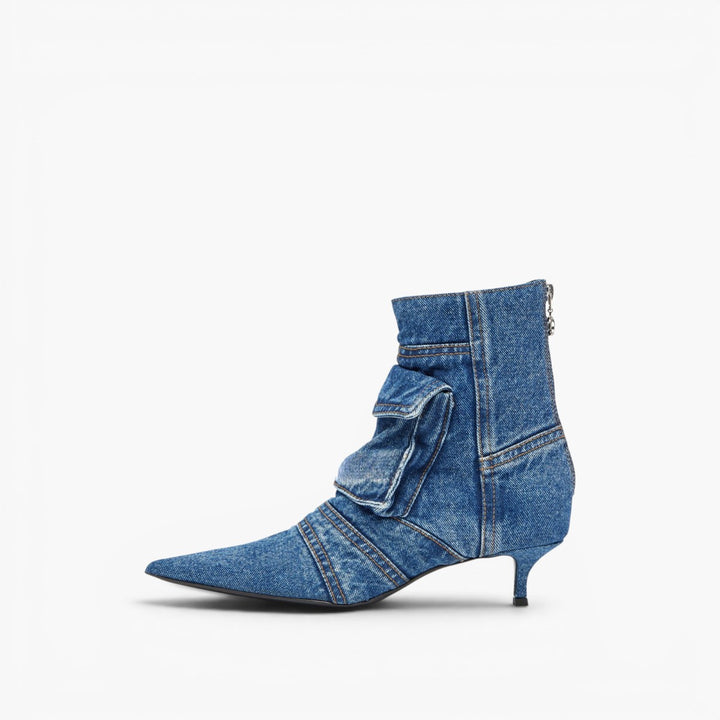 Roux Fold-Pocket Denim Boots