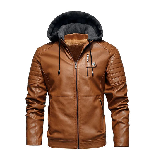 Torque Hooded Leather Jacket