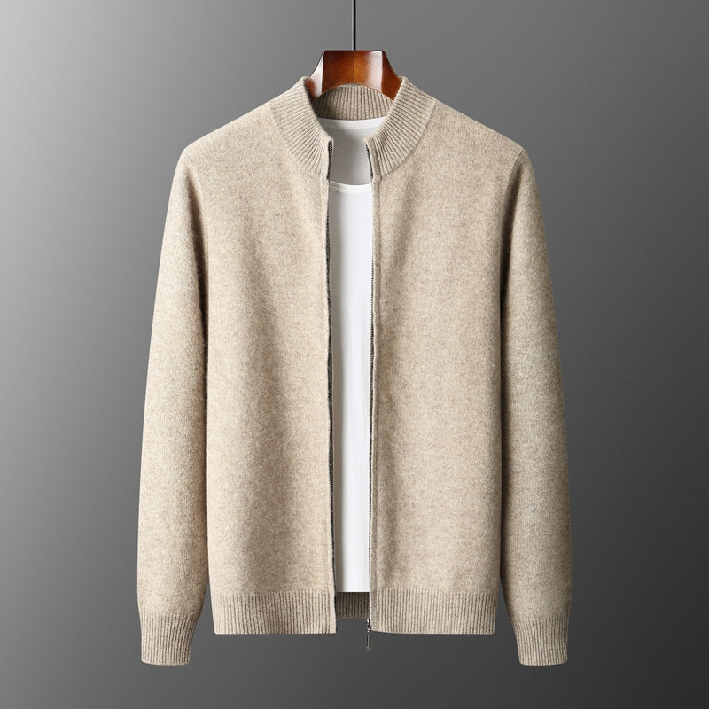 Orvien Wool Funnel-Neck Cardigan