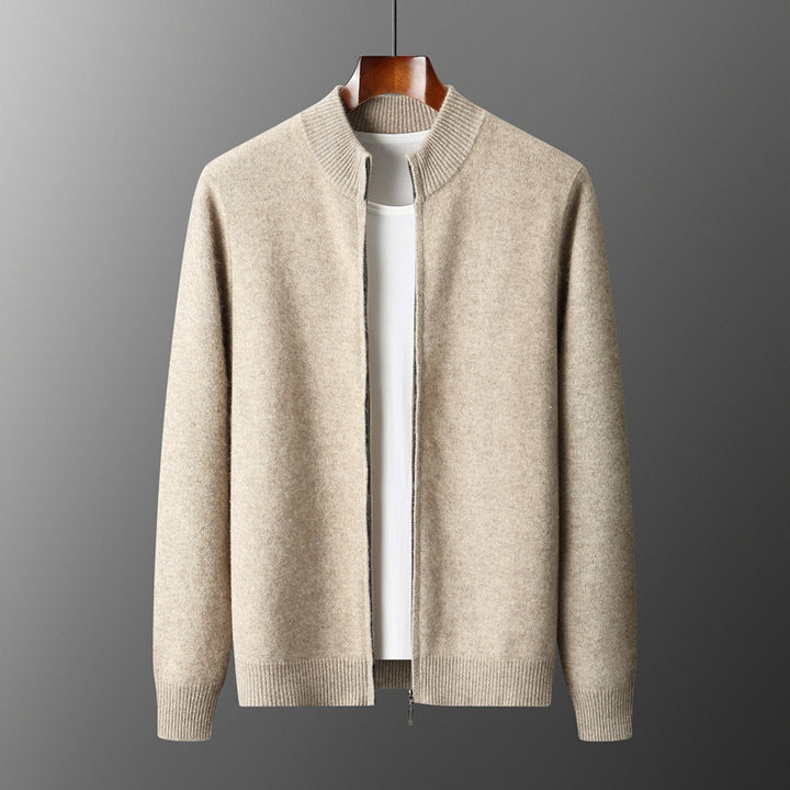 Orvien Wool Funnel-Neck Cardigan