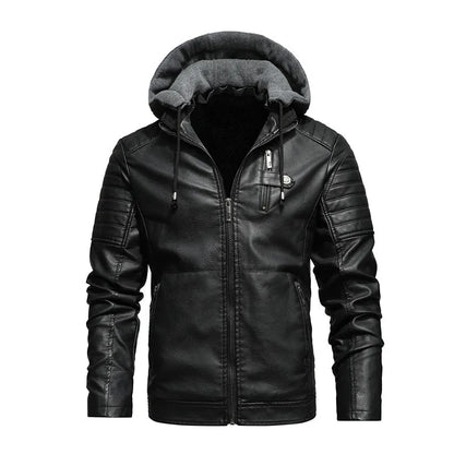 Torque Hooded Leather Jacket