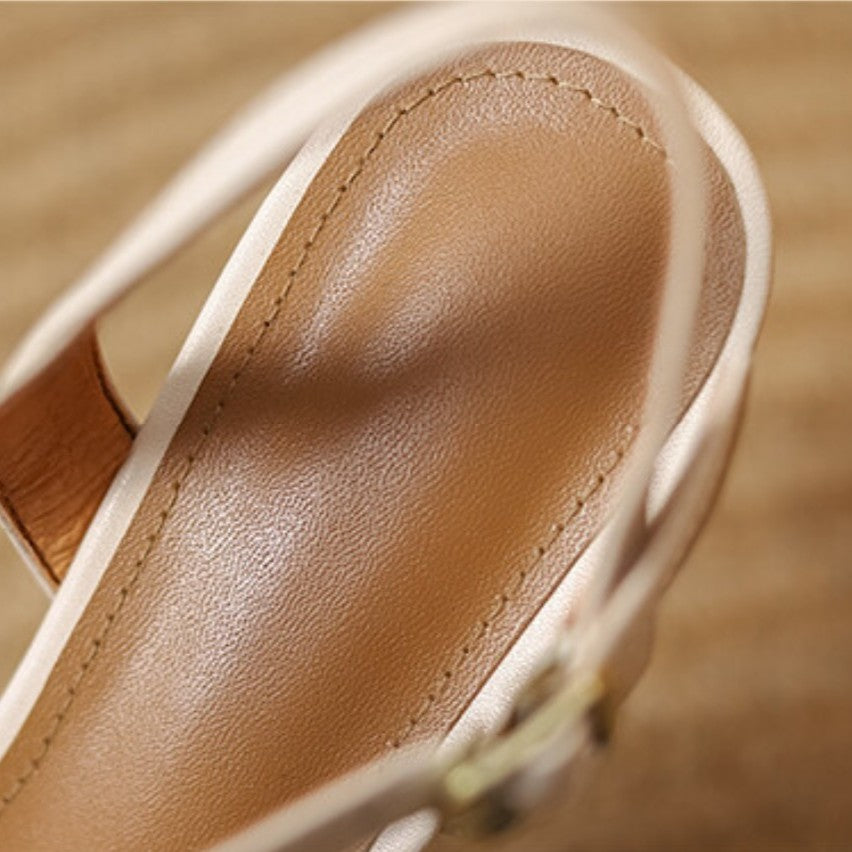 Romira T-Strap Leather Heels