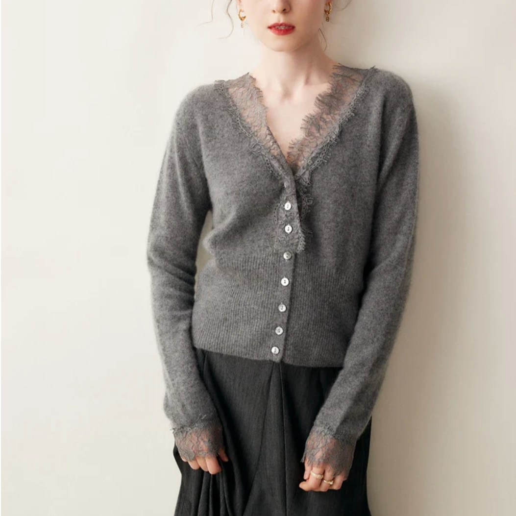 Arlisse Lace Cashmere Cardigan