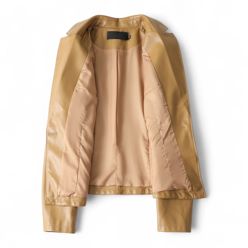 Liora Lambskin Leather Blazer