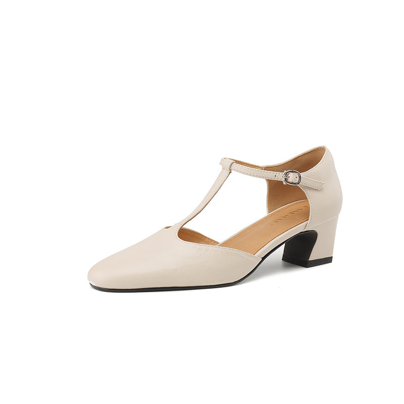 Elowen Leather T-Strap Heel