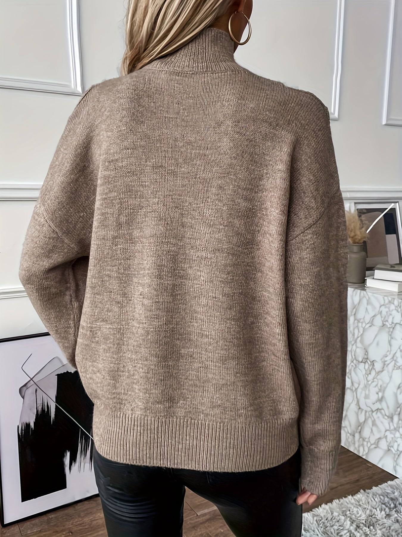 Chilly Charm Mock Neck Sweater